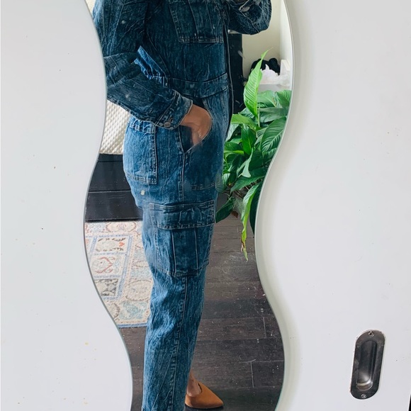 Cotton denim cargo jumpsuit size s GUC - Picture 5 of 9